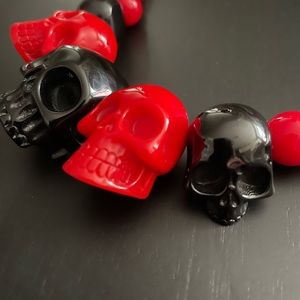 Kreepsville666 Skull Collection Necklace in Red and Black!!! 🔥🔥🔥💀💀💀